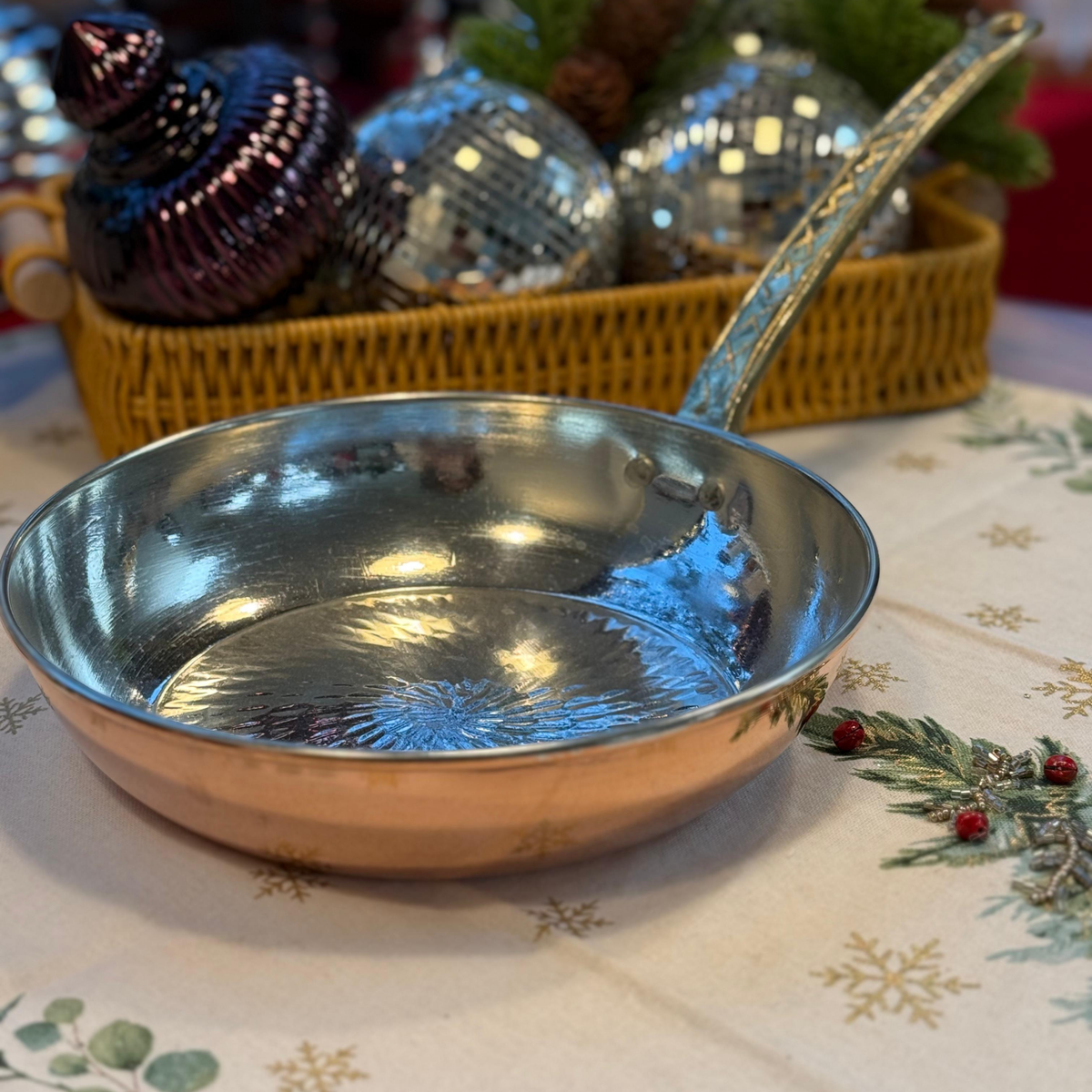 Solid Copper Frying Pan with Handle – 20cm No:4