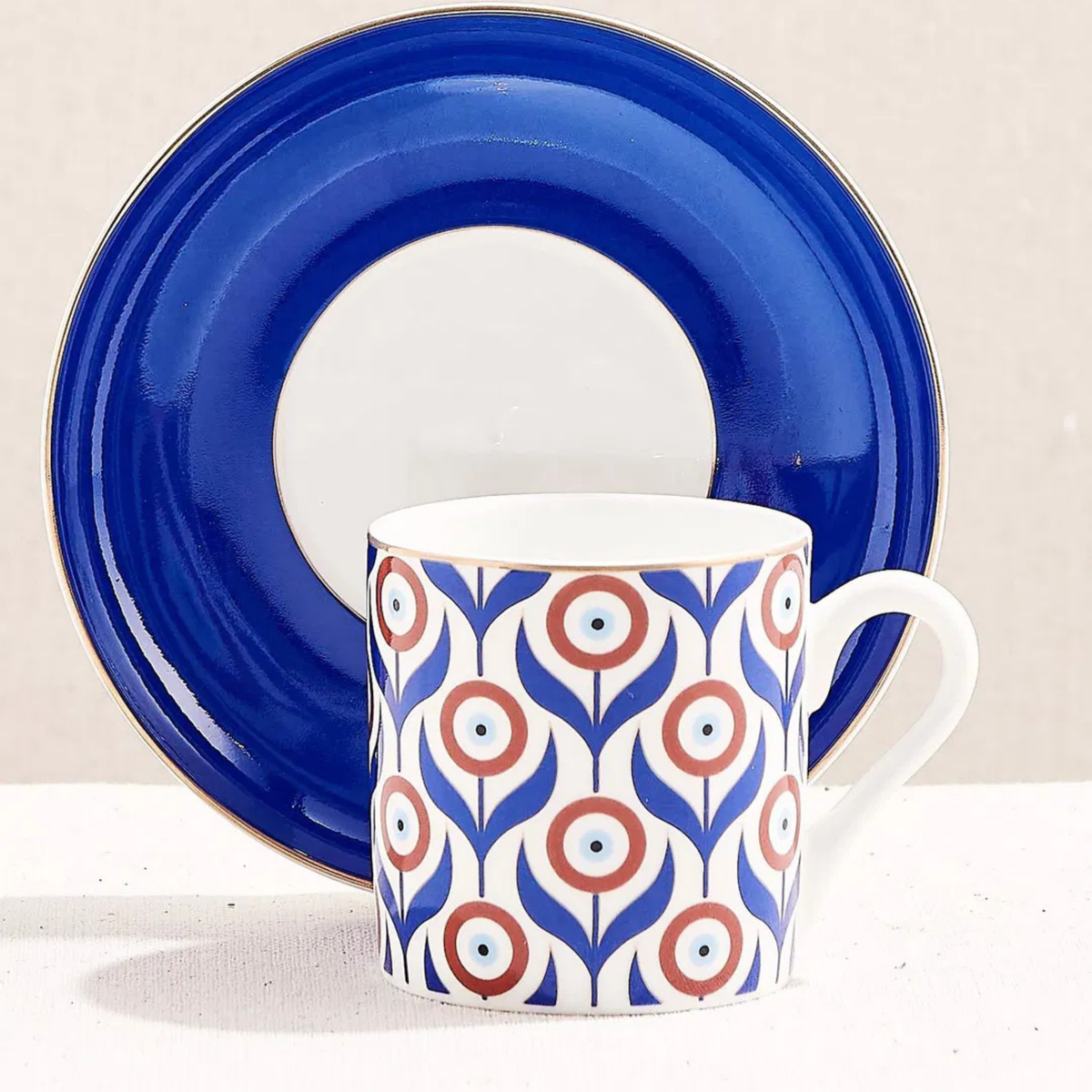 Evil Eye Blossom Porcelain Espresso Cup